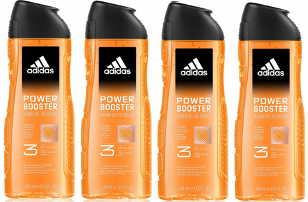 ADIDAS SHOWER GEL 400ML MEN POWER BOOSTER 3IN1 12/108/1296x4 /zestaw