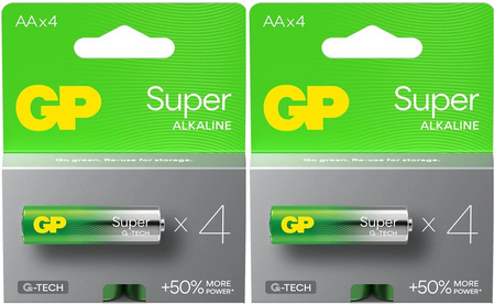 GP bateria alkaliczna SUPER G-TECH AA BL4x2 /zestaw
