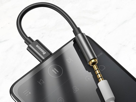 Baseus L54 adapter do słuchawek przejściówka z USB-C na gniazdo audio jack 3.5mm DAC 24 bit 48 KHz czarny CATL54-01 