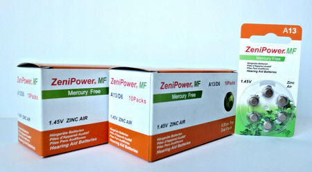 ZeniPower Baterie Słuchowe 13 A13 PR48 60 szt.