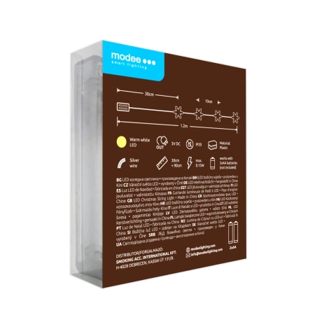 Lampki śnieżyn. BAT modee 0,9m WARM 10LED ML-C3019