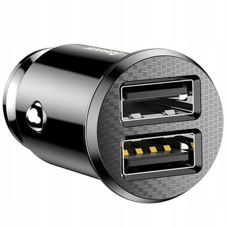 Baseus Grain Car Charger mini ładowarka samochodowa 2x USB 3.1A czarny CCALL-ML01 