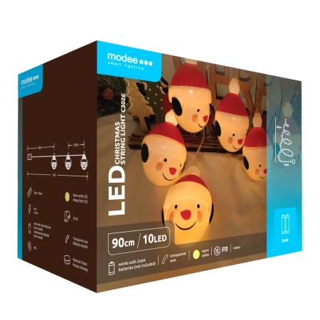Lampki bałwanki BAT modee 0,9m WARM 10LED ML-C3026