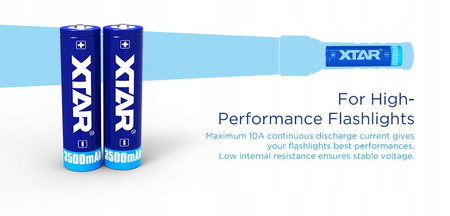 XTAR 18650-350PCM 3500mAh Li-ION Protected 3,7V 10A