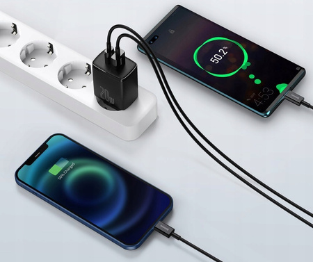 Baseus Compact szybka ładowarka sieciowa USB / USB Typ C 20W 3A Power Delivery Quick Charge 3.0 czarny CCXJ-B01