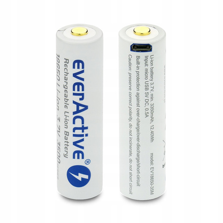 everActive akumulator 18650 3,7V Li-ion 3500mAh micro USB z zabezpieczeniem