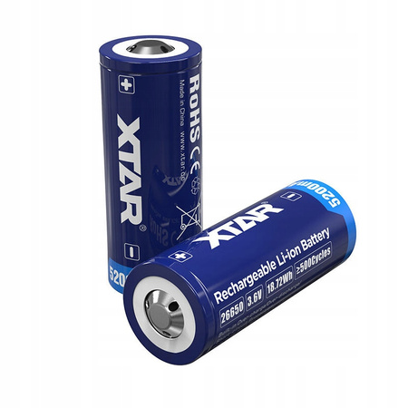 XTAR 26650-520PCM 5200mAH Li-ION Protected 3,7V 7A