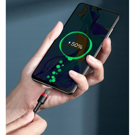 Baseus Cafule nylonowy kabel przewód USB Typ C Power Delivery 2.0 100W 20V 5A 2m czarny CATKLF-AL91