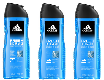 ADIDAS SHOWER GEL 400ML MEN FRESH ENDURANCE 3IN1 12/108/1296 PL/x3 /zestaw