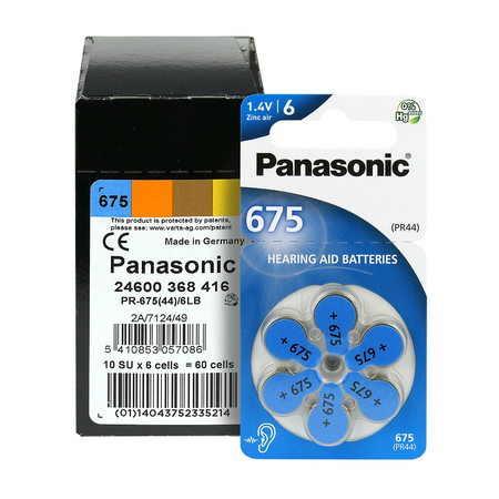 Bateria Panasonic 675 słuchowa PR675 B6