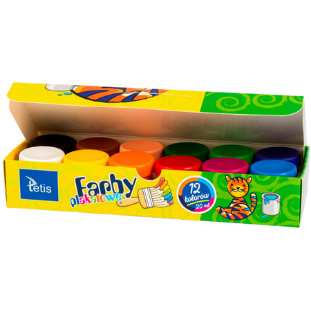 TETIS FARBY PLAKATOWE MIX 12 KOLORÓW 20 ML