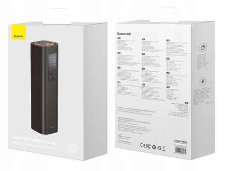 Baseus mini kompresor samochodowy pompka do kół na gniazdo zapalniczki czarny CRCQ000001