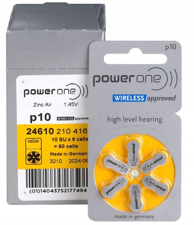 POWER ONE WIRELESS Baterie słuchowe V10 60 szt.