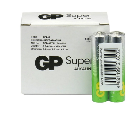 GP bateria alkaliczna SUPER G-TECH AAA 10 szt. - zestaw
