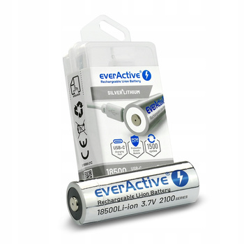 everActive akumulator 18500 3,7V Li-ion 2100mAh micro USB z zabezpieczeniem