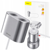 Rozdzielacz Baseus CRDYQ-0S 2x gniazdo zapalniczki 80W 2x USB-A 3.1A - srebrny