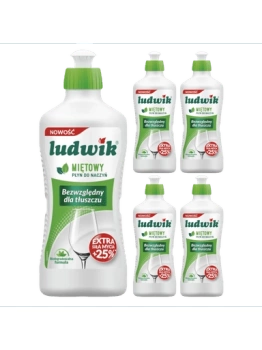 Ludwik Płyn do mycia naczyń Mięta 900g x5 /zestaw