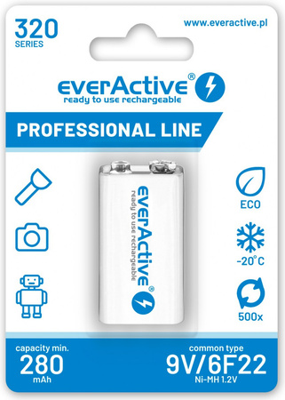 everActive akumulator 6F22 9V Ni-MH 320mAh