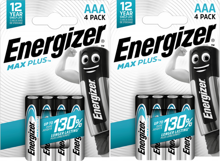 ENERGIZER Bateria alkaliczna MAX PLUS AAA bl.4 / zestaw 8 szt.