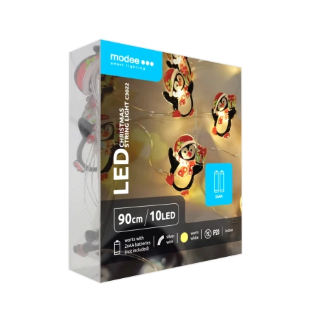 Lampki pingwin. BAT modee 0,9m WARM 10LED ML-C3022