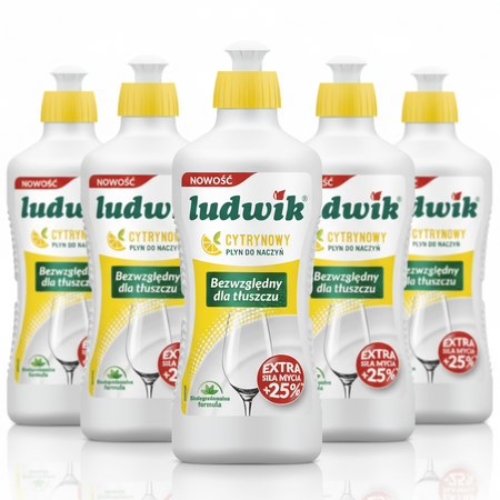 Ludwik Płyn do mycia naczyń Cytryna 900g x5 /zestaw
