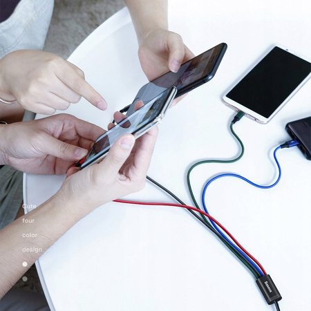 Baseus kabel przewód USB 4w1 Lightning / 2x USB Typ C / micro USB w nylonowym oplocie 3.5A 1.2m czarny CA1T4-B01