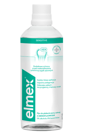 ELMEX PŁUKAN 400ML SENSITIVE+75 ML PASTA SENSITIVE +ELMEX SZCZOTECZKA INTERX SOFT