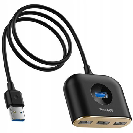 Baseus Square round 4 in 1 USB HUB AdapterUSB3.0 TO USB3.0*1+USB2.0*3 1m Black CAHUB-AY01