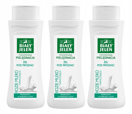 BIAŁY JELEŃ ŻEL POD PRYSZNIC 300ML KOZIE MLEKO x3 /zestaw
