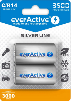 EverActive akumulatorki R14/C Ni-MH 3500 mAh ready to use BL2