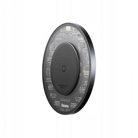 Baseus Ładowarka indukcyjna BSW530 15W + kabel USB C - USB C 24W 1m - czarna