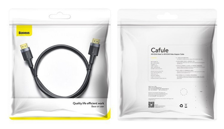 Kabel Baseus Cafule HDMI / HDMI 2.0 4K 60 Hz 3D 18 Gbps 1m - czarny