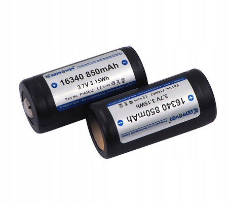 KeepPower akumulator ICR16340-85PCM 850mAh Li-ION CR123, 2 szt.
