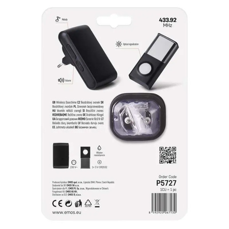  EMOS DZWONEK BEZPRZEWODOWY AC P5727 