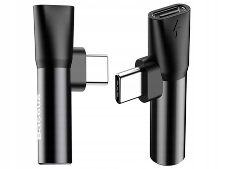 Baseus Audio Converter L41 adapter przejściówka ze złącza USB-C na port USB-C + gniazdo słuchawkowe 3,5 mm czarny CATL41-01