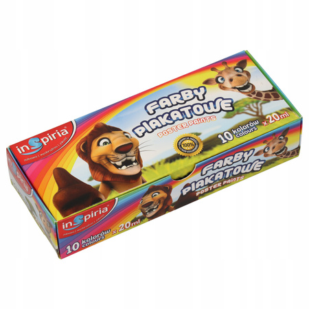 INSPIRA FARBY PLAKATOWE MIX 10 KOLORÓW 20 ML