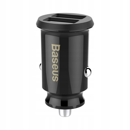 Baseus Grain Car Charger mini ładowarka samochodowa 2x USB 3.1A czarny CCALL-ML01 