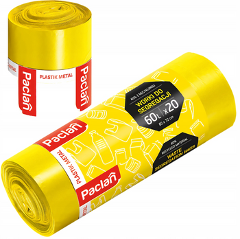 Worek do segr plastik Paclan 60l 20 szt żółty