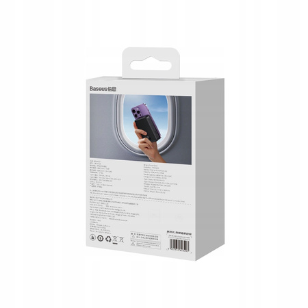 Baseus Powerbank Magnetic Mini 20000 mAh 20W - czarny + kabel USB-C / USB-C 