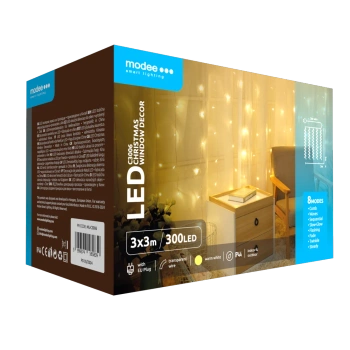 Kurtyna LED modee 3x3m WARM 300LED ML-C3006