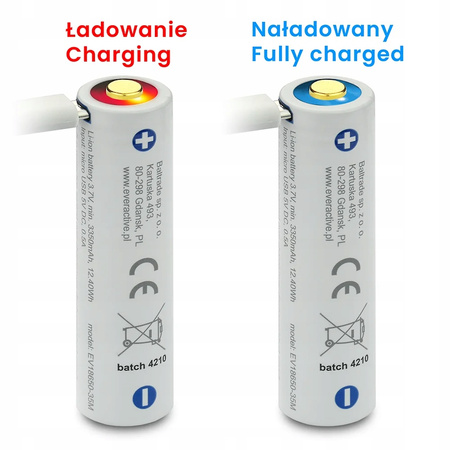 everActive akumulator 18650 3,7V Li-ion 3500mAh micro USB z zabezpieczeniem