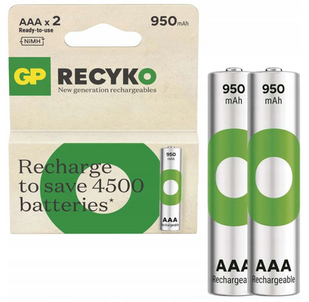 GP akumulatorki ReCyko AAA 950mAh BL2
