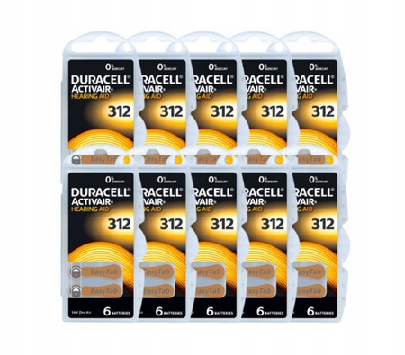 DURACELL baterie słuchowe 312 60 szt.