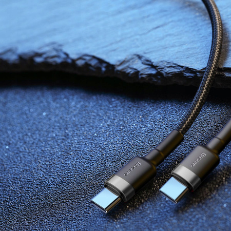 Baseus Cafule nylonowy kabel przewód USB Typ C Power Delivery 2.0 100W 20V 5A 2m szary CATKLF-ALG1