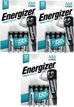 ENERGIZER Bateria alkaliczna MAX PLUS AAA bl.4x3 /zestaw