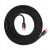 Baseus Cafule Cable wytrzymały nylonowy kabel przewód USB-C PD / USB-C PD PD2.0 60W 20V 3A QC3.0 2M czarno-czerwony CATKLF-H91
