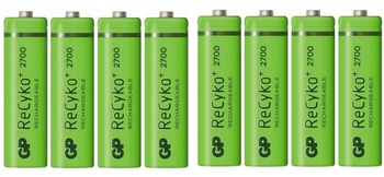 GP akumulatorki ReCyko+ AA 2600mAh NiMH 1.2V 8 szt. - zestaw