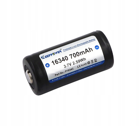 KeepPower akumulator ICR16340-70PCM 700mAh Li-ION CR123, 2 szt.