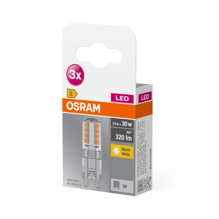 OSRAM 3x Żarówka LED G9 KAPSUŁKA 2,6W = 30W 2700K