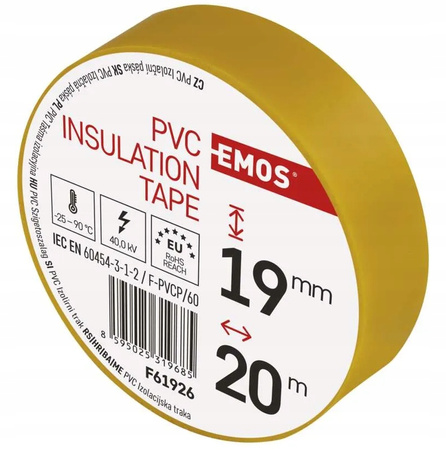 EMOS TAŚMA PVC 19/20 ŻÓŁTA F61926 